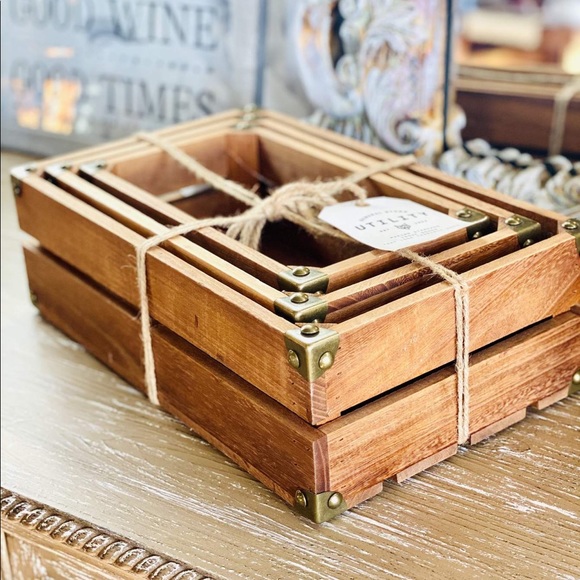 Infinity Raine Other - ❌SOLD❌WOOD CRATES SET OF 3-BROWN